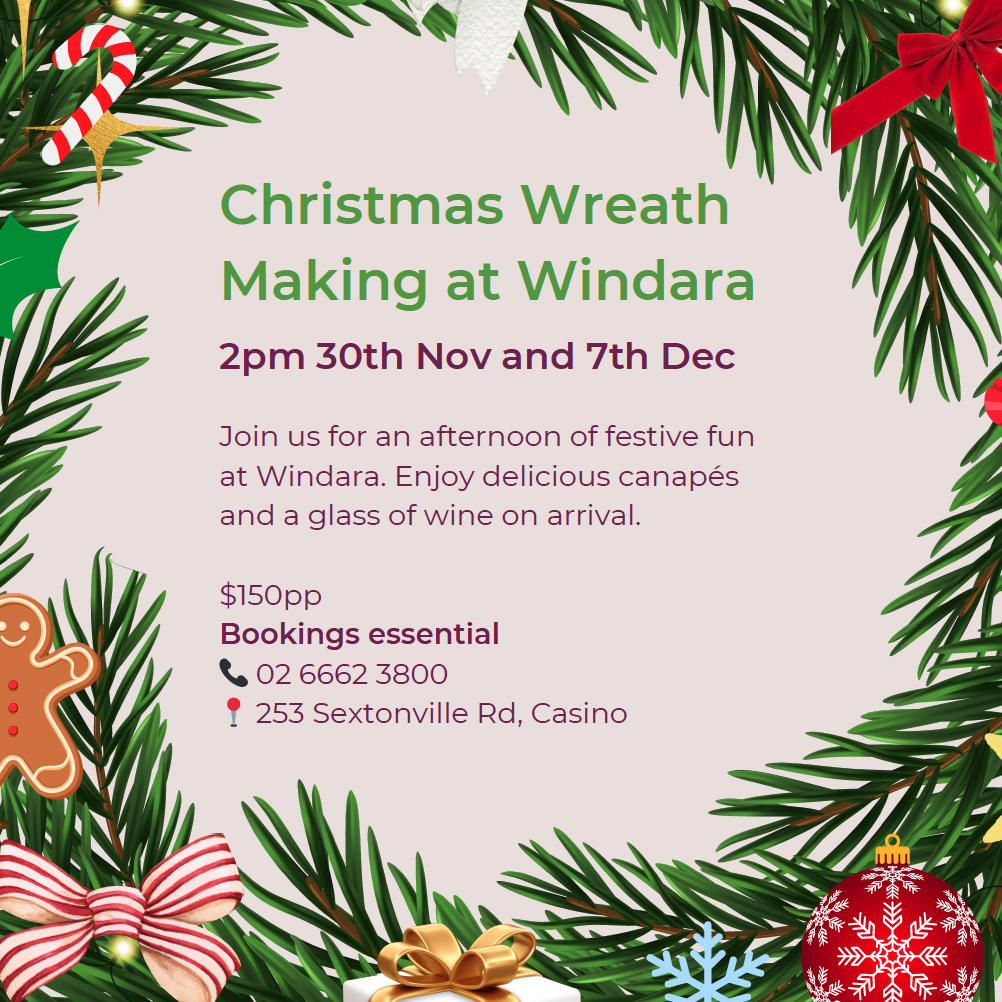 Christmas Wreath Making at Windara